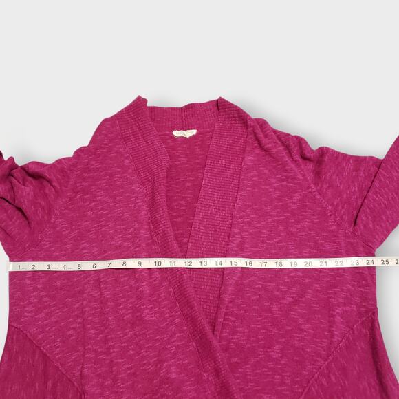 Eileen Fisher Woman 2X Linen Blend Open Front Cardigan Sweater Fuschia Flowy - Picture 10 of 13